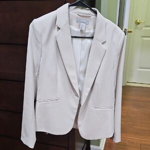 H&M Cream Blazer Modern Tailored Suit Jacket